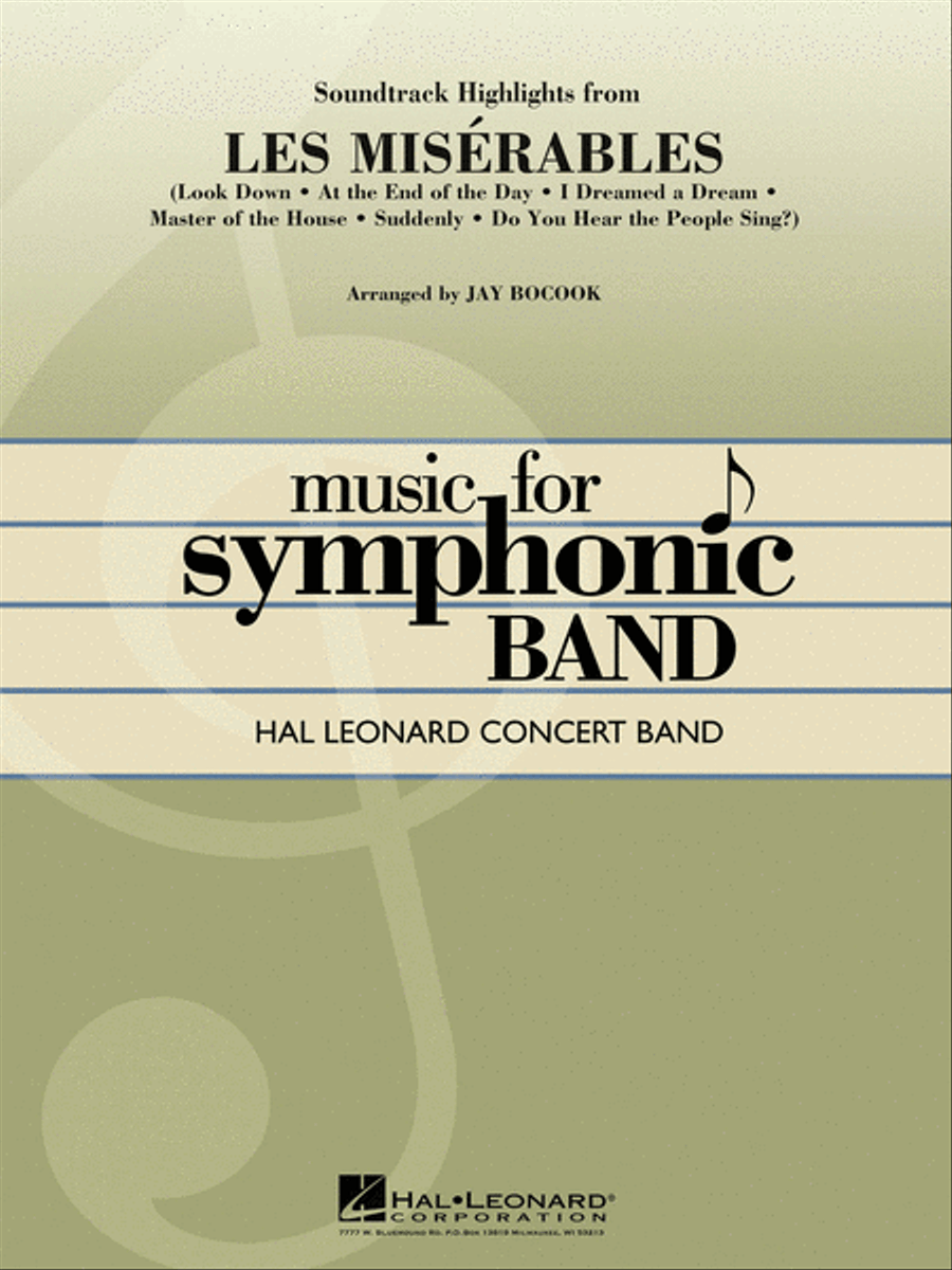 Soundtrack Highlights from Les Misérables Concert Band scores gallery preview page 1