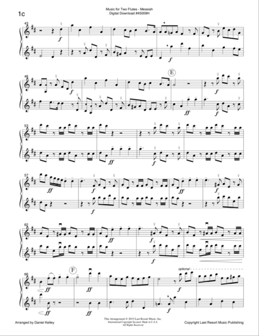 Handel's Messiah for Flute Duet - Music for Two Flutes Flute Duet scores gallery preview page 4