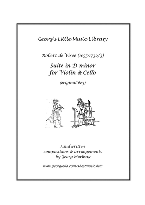Book cover for Robert de Visee Suite in D minor for Violin & Cello