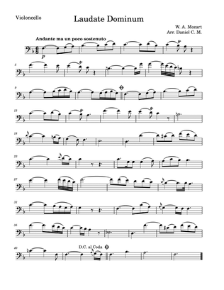 Laudate Dominum for cello (easy piano)