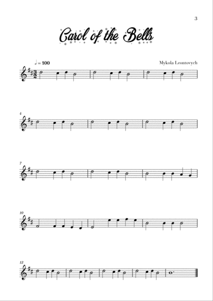 10 Easy Christmas Carols for Trumpet Beginners (Music for Children) Trumpet Solo scores gallery preview page 5
