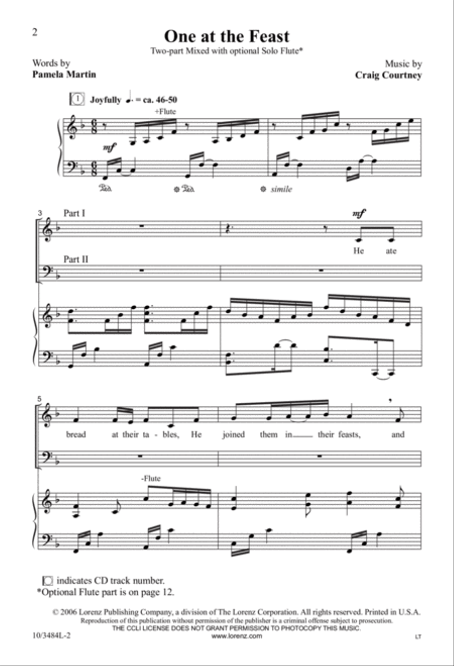 One at the Feast One at the Feast 2-Part scores gallery preview page 2