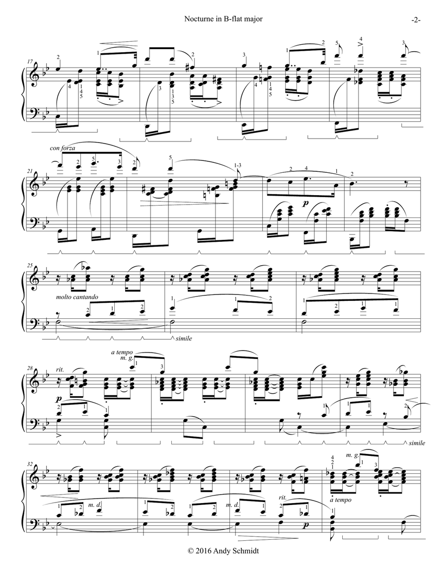 Nocturne in B-flat major Nocturne in B-flat major Piano Solo scores gallery preview page 2
