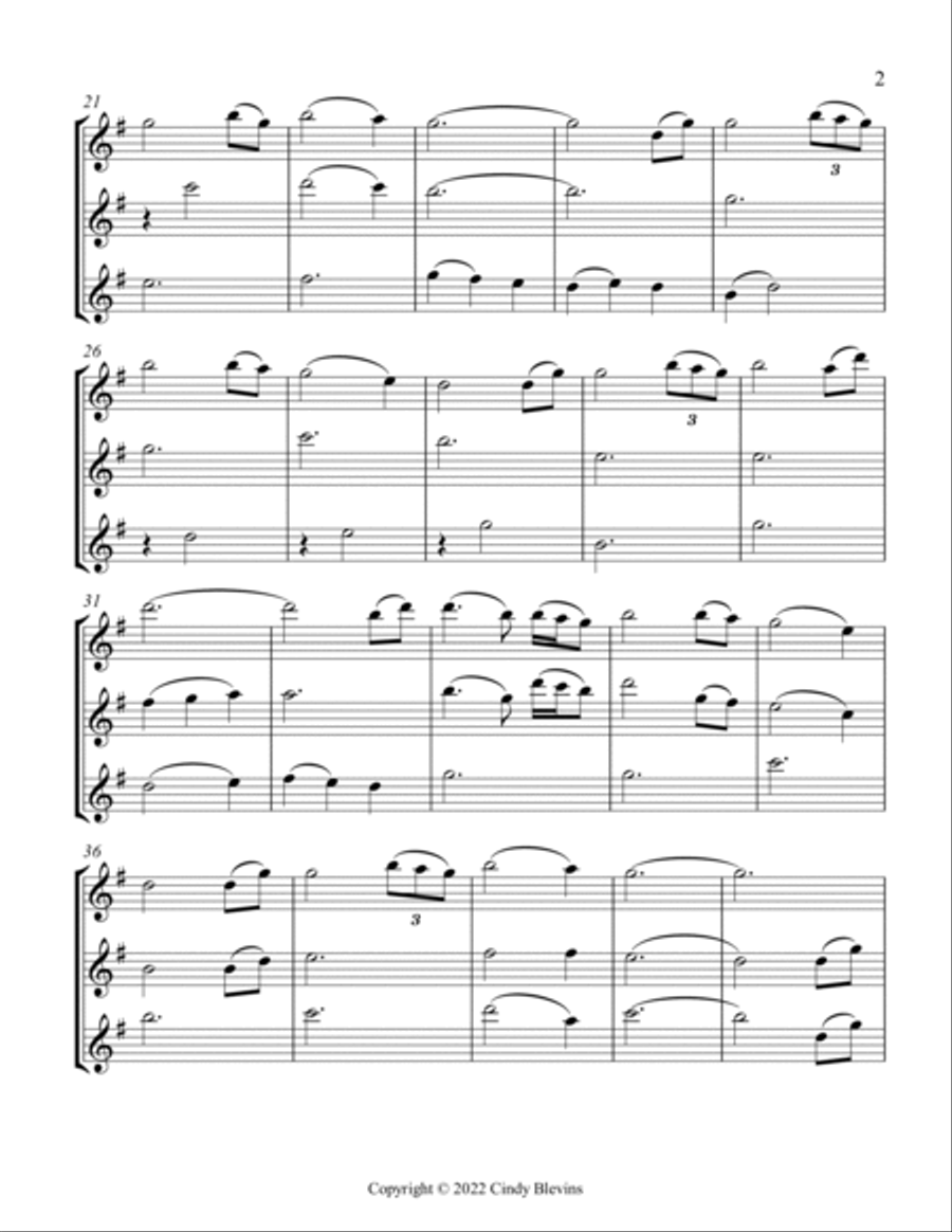 Amazing Grace, Flute Trio Flute Trio scores gallery preview page 3