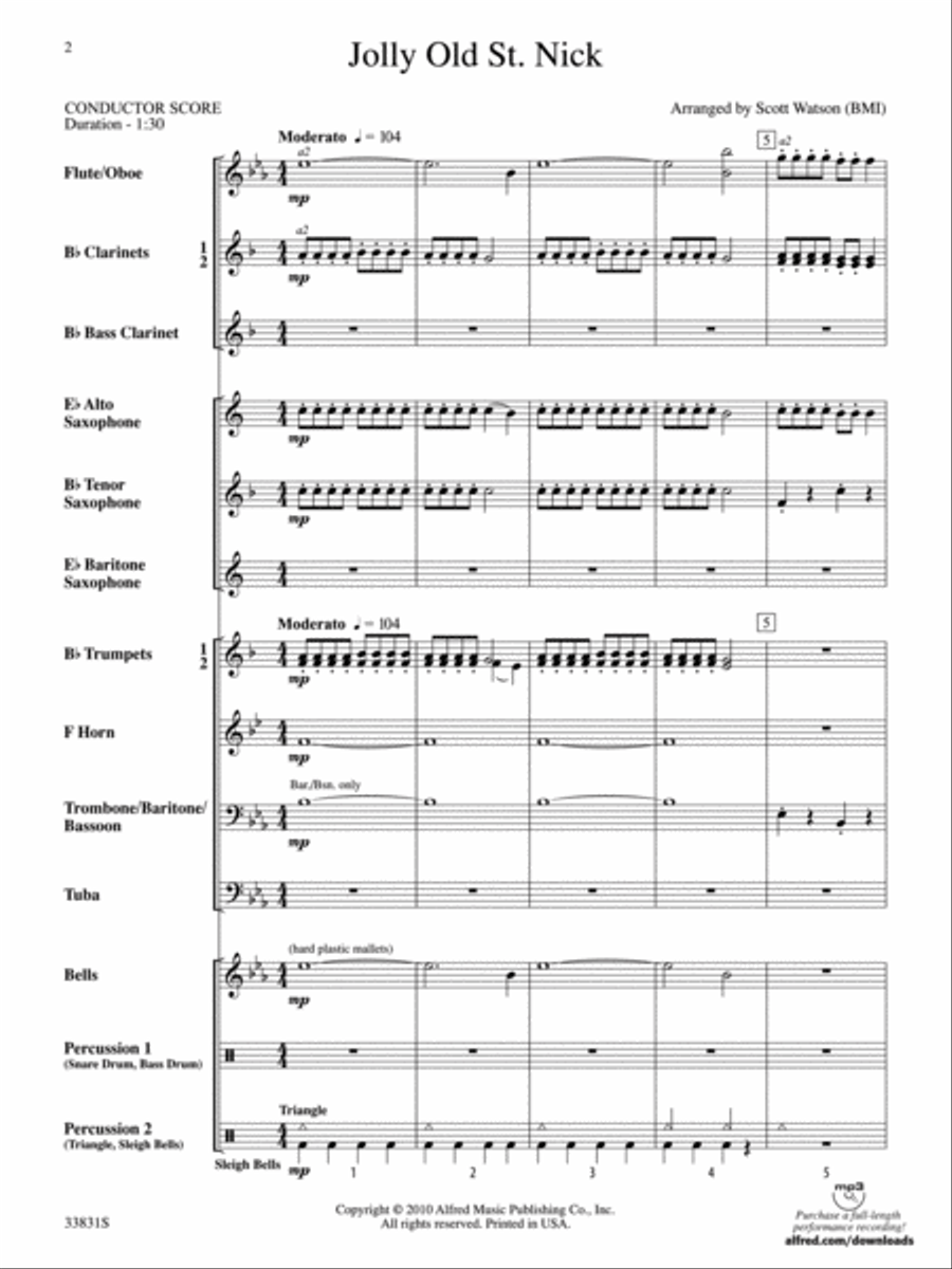 Jolly Old St. Nick Jolly Old St. Nick Concert Band scores gallery preview page 2