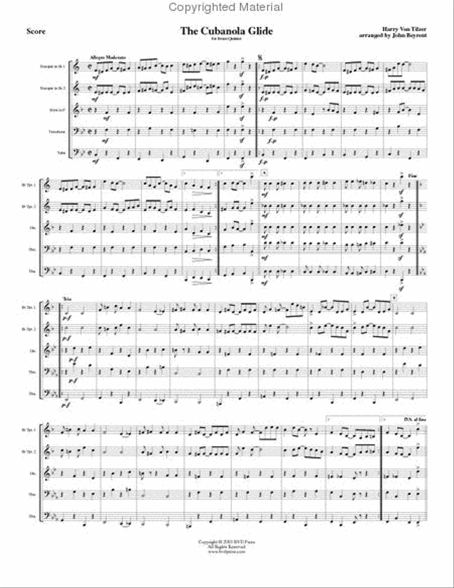 My Old New Hampshire Home and Cubanola Glide Brass Quintet scores gallery preview page 2
