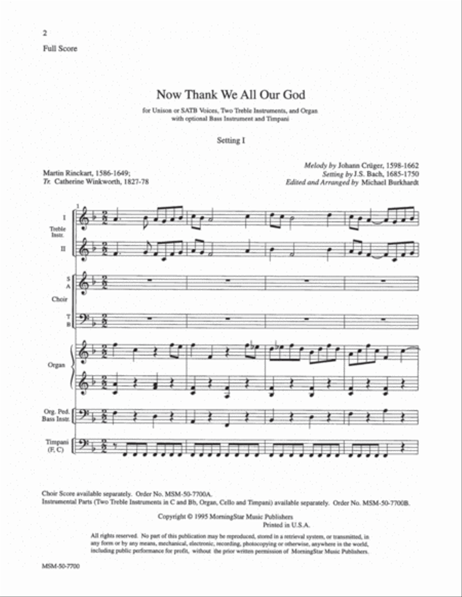 Now Thank We All Our God Now Thank We All Our God Choir scores gallery preview page 1