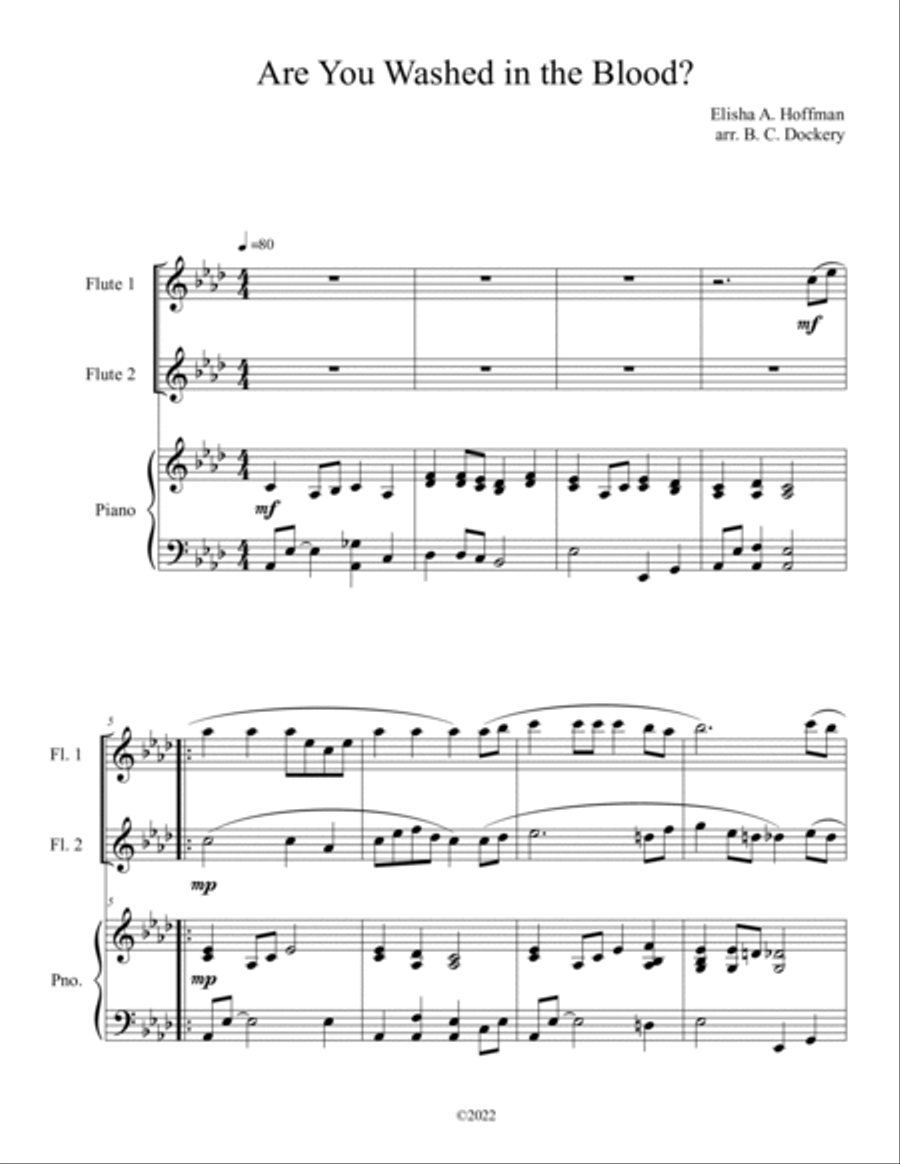 10 Easter Duets for 2 Flutes and Piano - Volume 2 Flute Duet scores gallery preview page 4