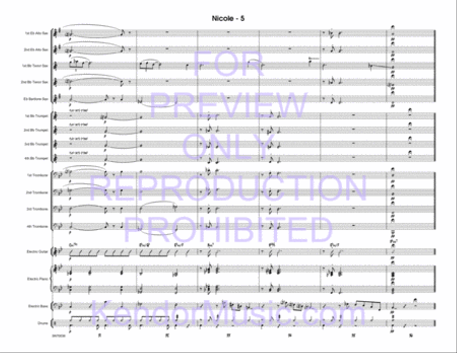 Nicole (Full Score) Jazz Ensemble scores gallery preview page 6