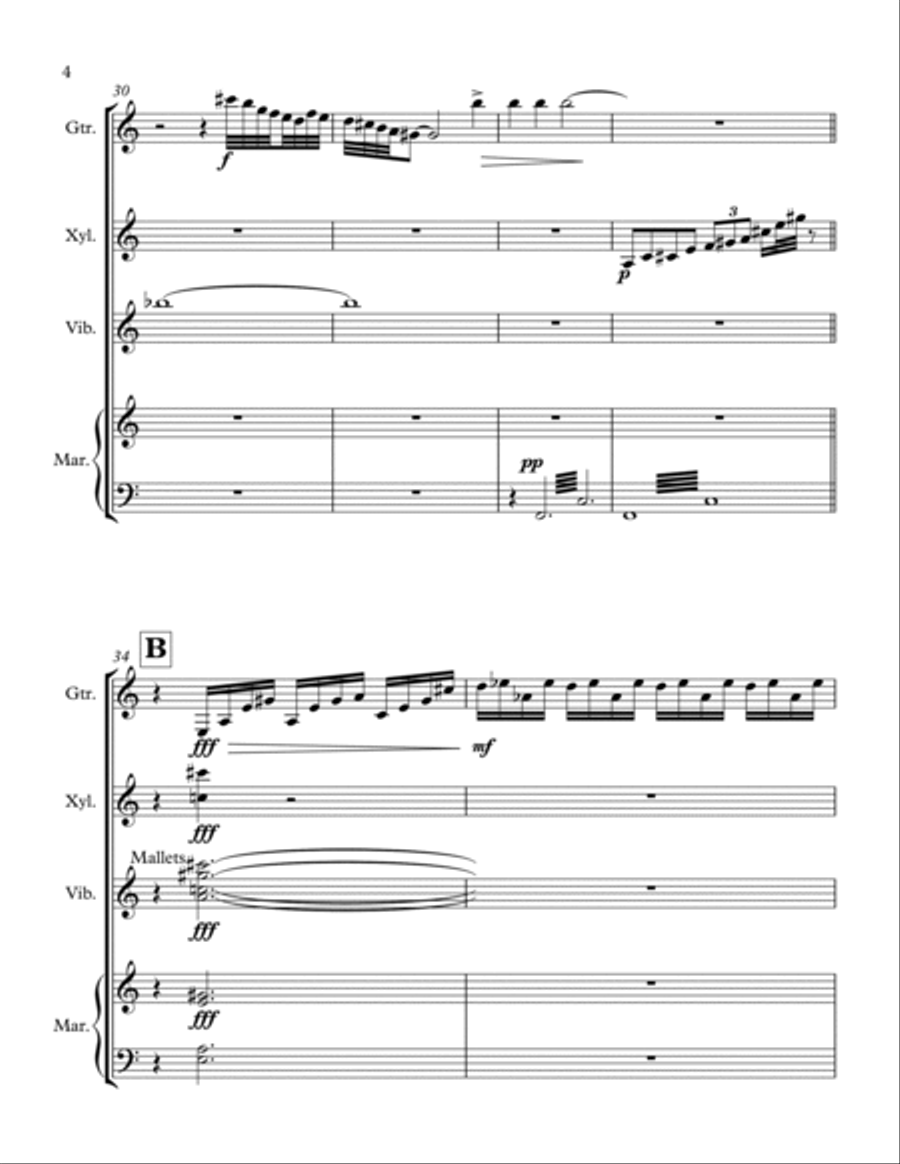 Etude for Four Etude for Four Acoustic Guitar scores gallery preview page 5