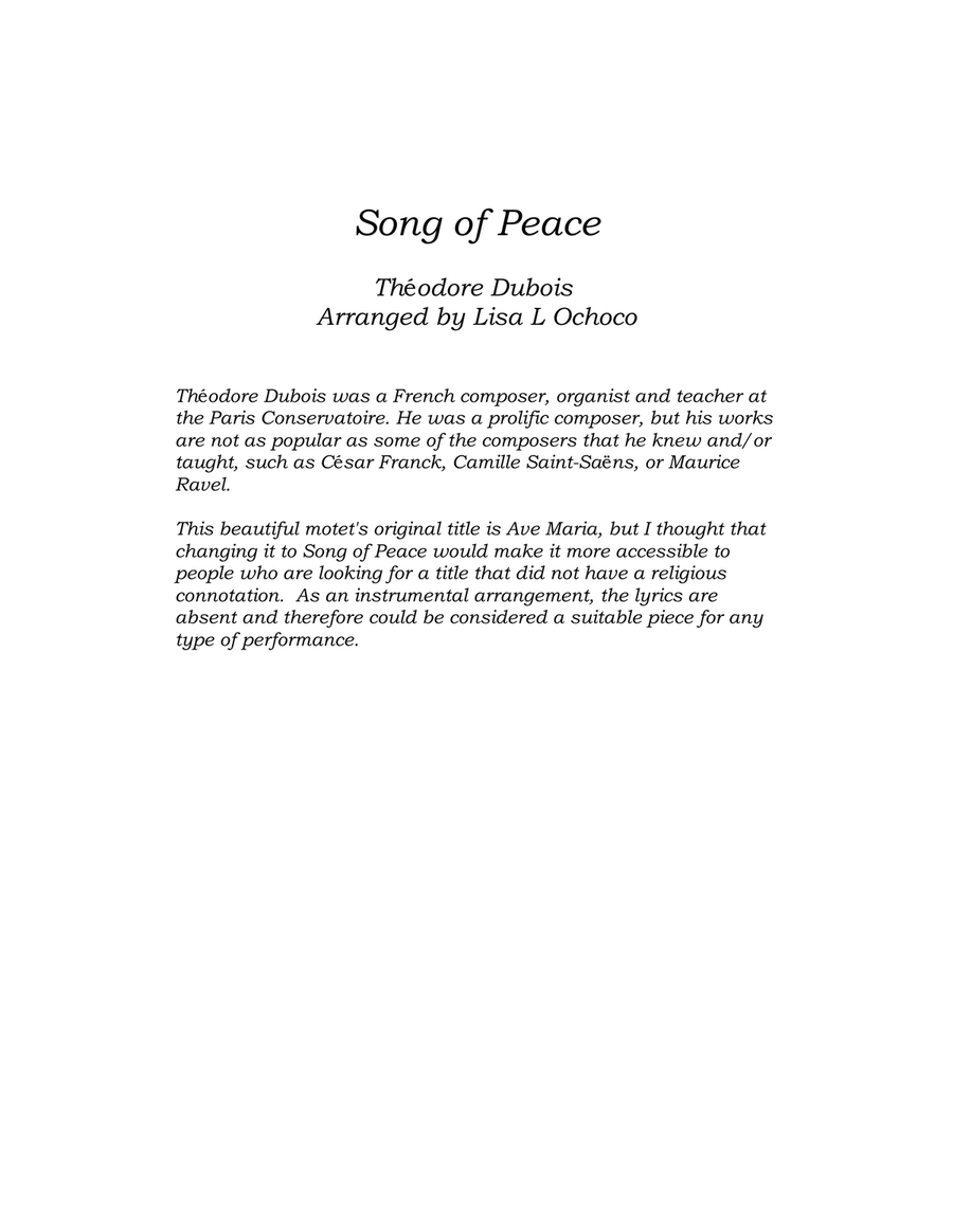 Song of Peace for Saxophone Choir Woodwind Ensemble scores gallery preview page 4