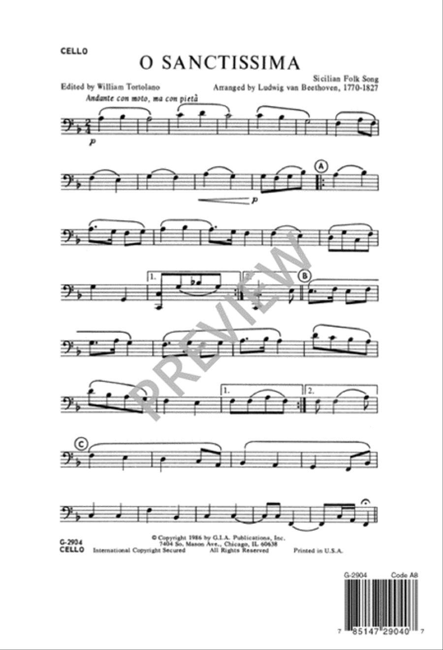 O Sanctissima 3-Part scores gallery preview page 9