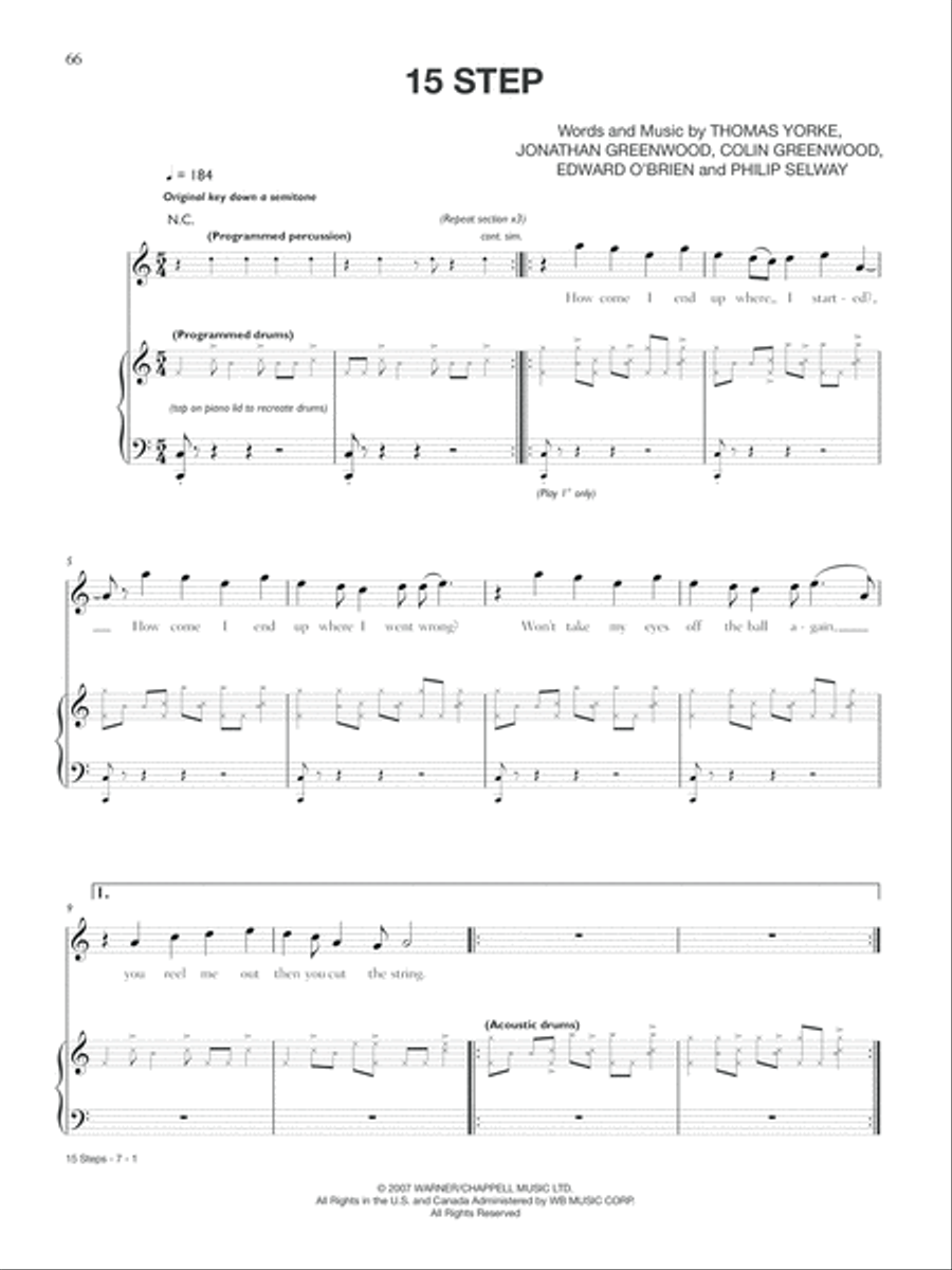 15 Step Piano, Vocal, Guitar scores gallery preview page 1