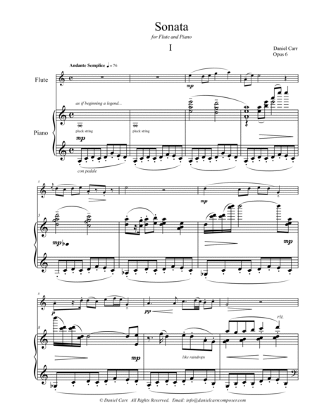 Sonata for Flute (or Violin) And Piano - Opus 6 image number null