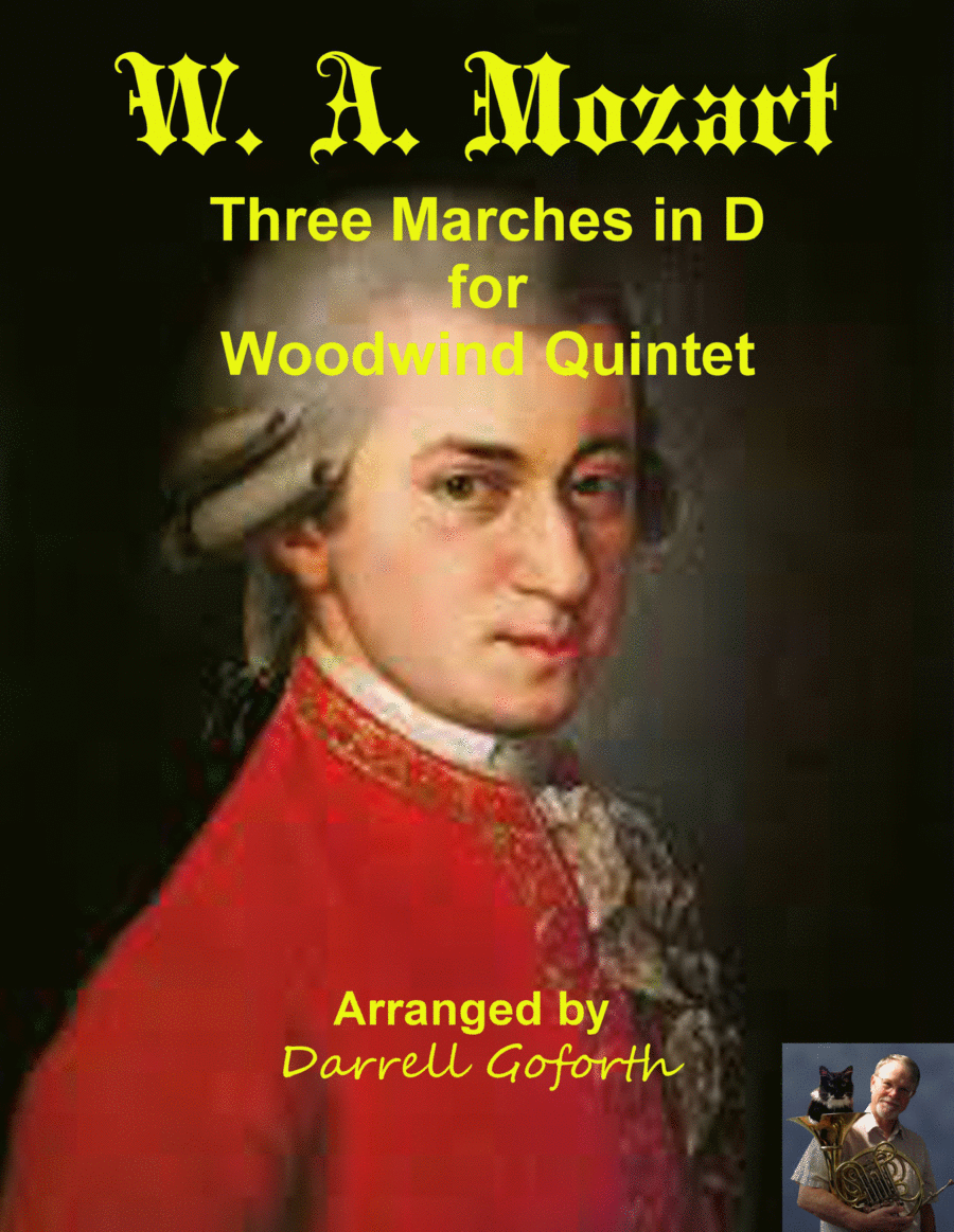 Mozart: Three Marches in D for Woodwind Quintet Woodwind Quintet scores gallery preview page 1