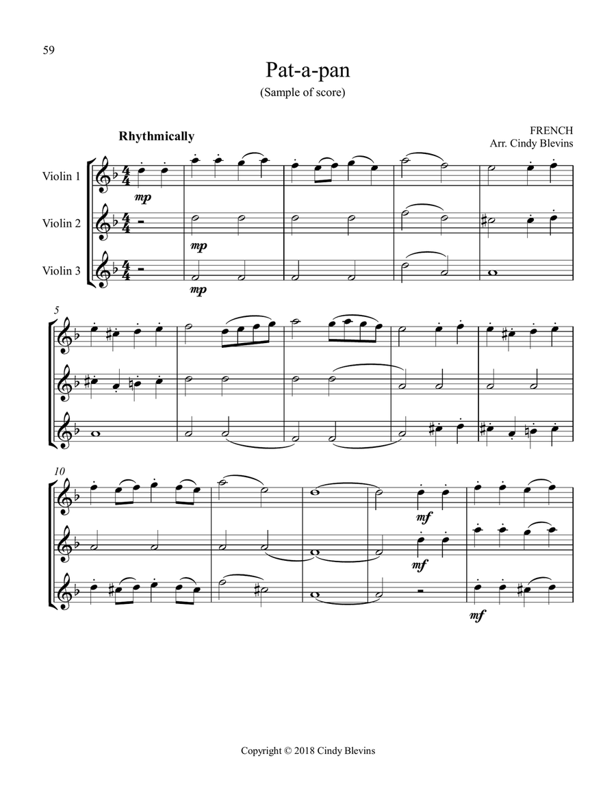 Violin Trios for Christmas, Vol. I (12 Arrangements) String Trio scores gallery preview page 4