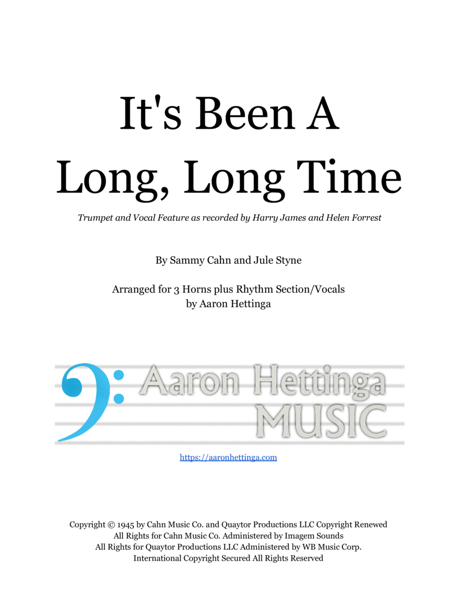 It's Been A Long, Long Time Jazz Ensemble scores gallery preview page 1