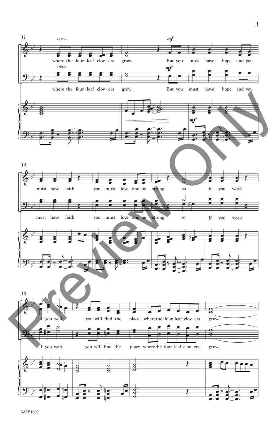 Where the Four-Leaf Clovers Grow 4-Part scores gallery preview page 3