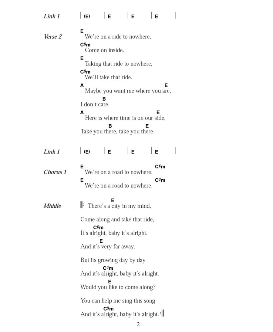 Road To Nowhere Road To Nowhere Acoustic Guitar scores gallery preview page 2