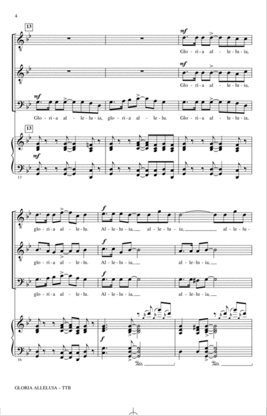 Gloria Alleluia TTBB scores gallery preview page 3