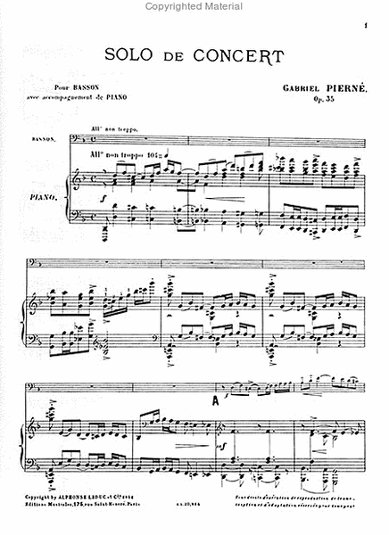 Solo de Concert Op35 - Basson et Piano