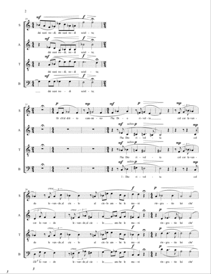 Amor Piangeva 4-Part scores gallery preview page 2