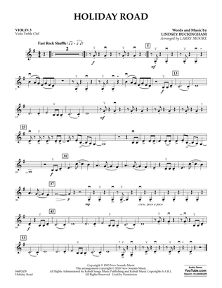 Holiday Road (from National Lampoon's Vacation) (arr. Larry Moore) - Violin 3 (Viola Treble Clef)