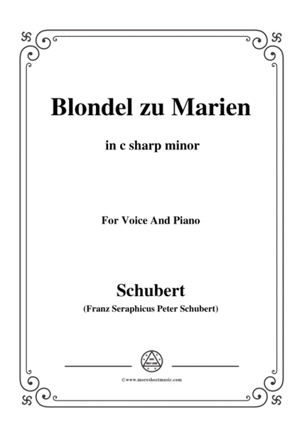 Schubert-Blondel zu Marien,in c sharp minor,for Voice&Piano image number null