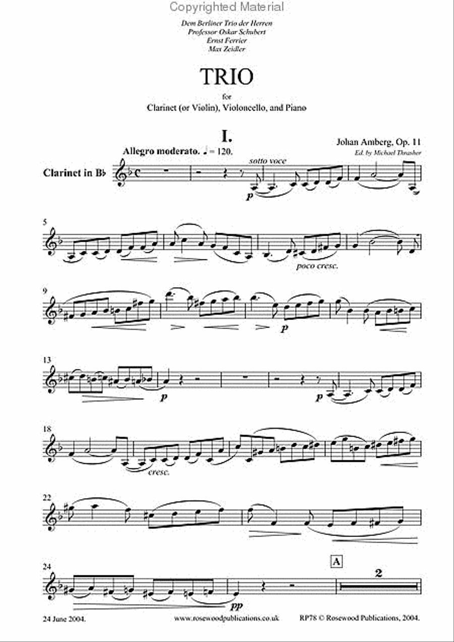 Trio, Op. 11 Trio, Op. 11 Clarinet scores gallery preview page 3