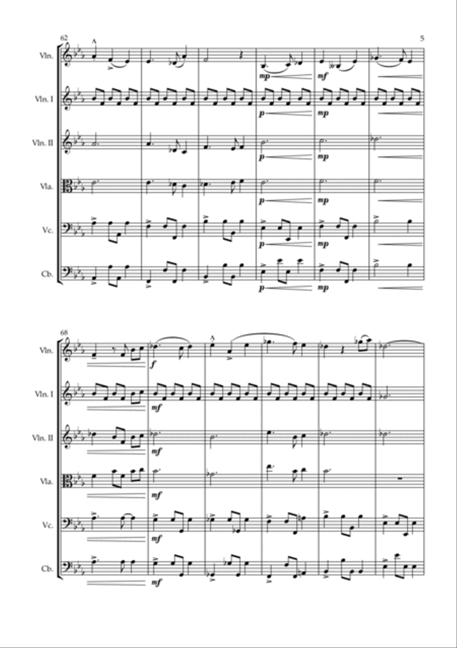 Isabella's Lullaby String Orchestra scores gallery preview page 5