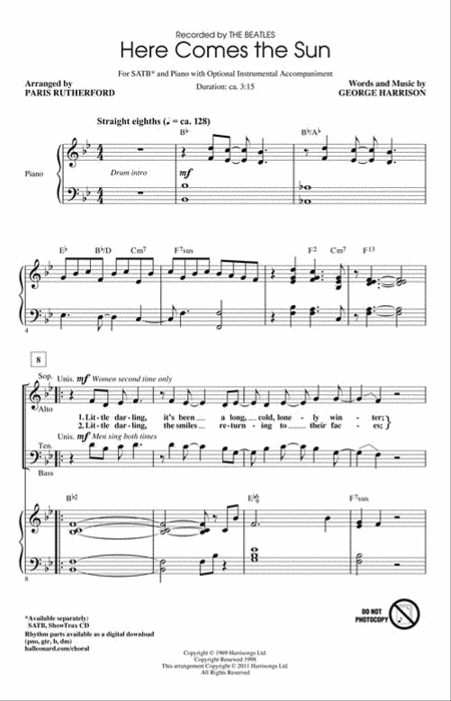 Here Comes the Sun 4-Part scores gallery preview page 2
