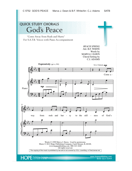 God's Peace 4-Part - Sheet Music