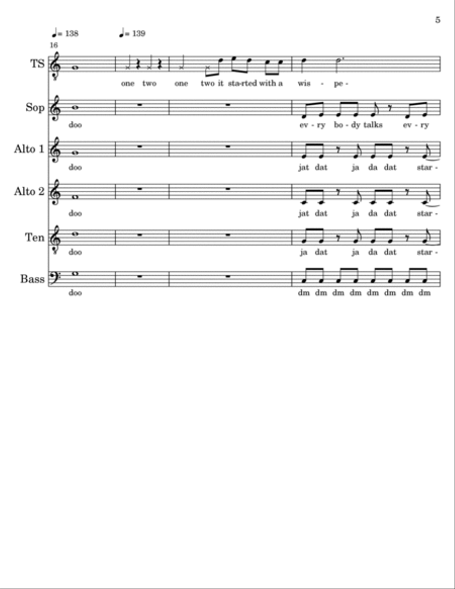 Everybody Talks Everybody Talks A Cappella scores gallery preview page 5