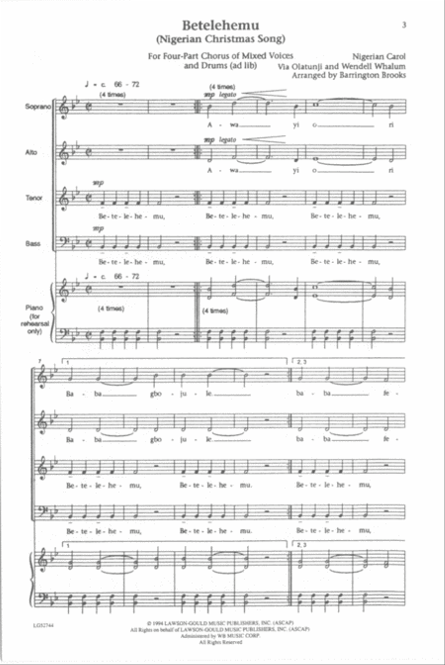 Betelehemu 4-Part scores gallery preview page 2