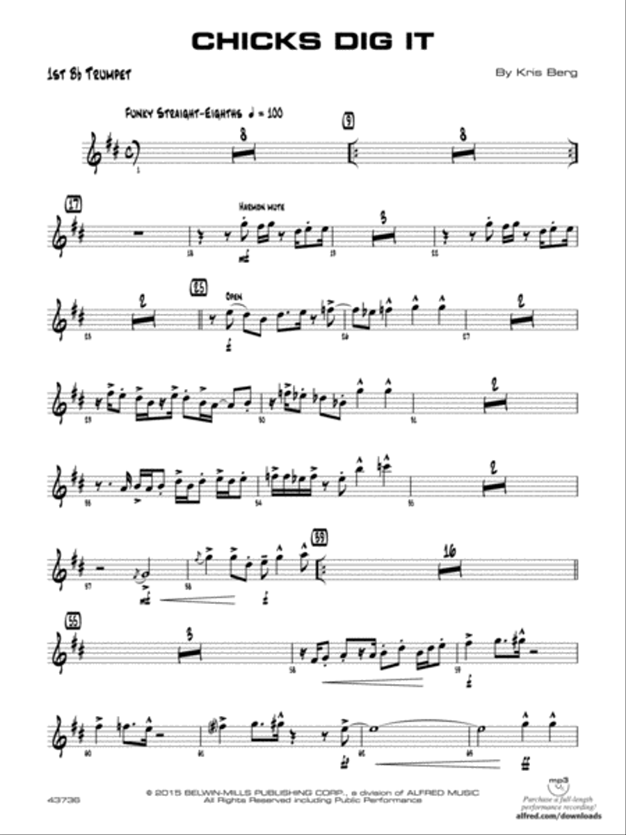 Chicks Dig It: 1st B-flat Trumpet Jazz Ensemble scores gallery preview page 1