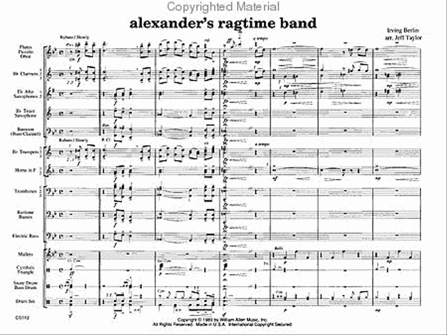Alexander's Ragtime Band Alexander's Ragtime Band Concert Band scores gallery preview page 2