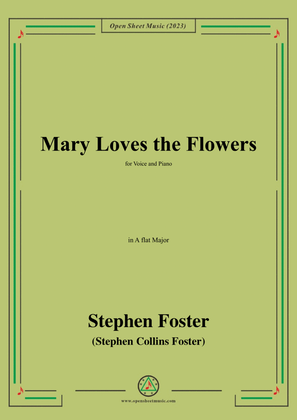 Book cover for S. Foster-Mary Loves the Flowers,in A flat Major
