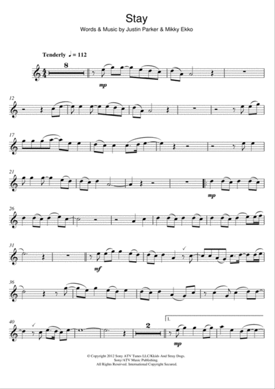 Stay Stay Flute Solo scores gallery preview page 1