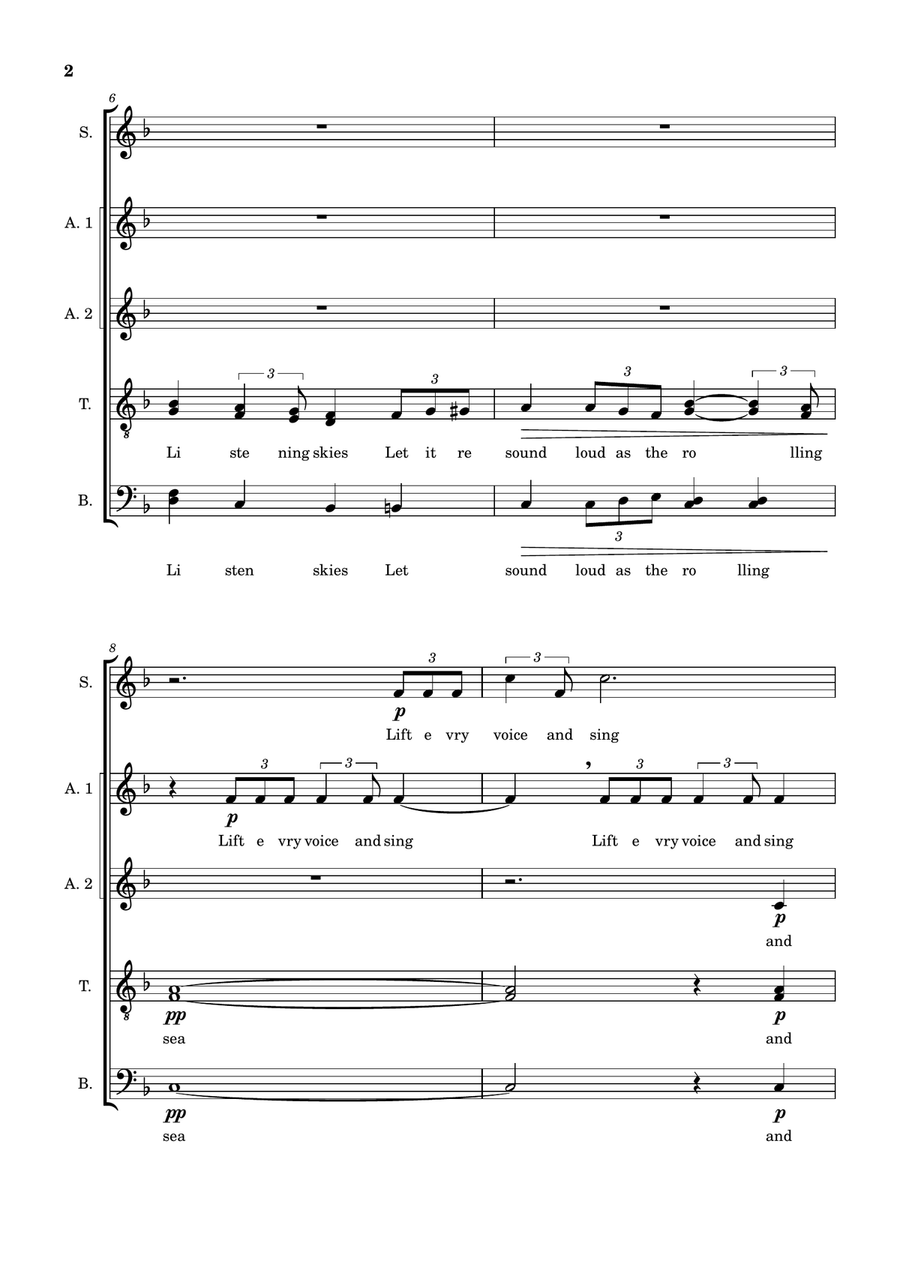 Lift Every Voice and Sing A Cappella scores gallery preview page 2