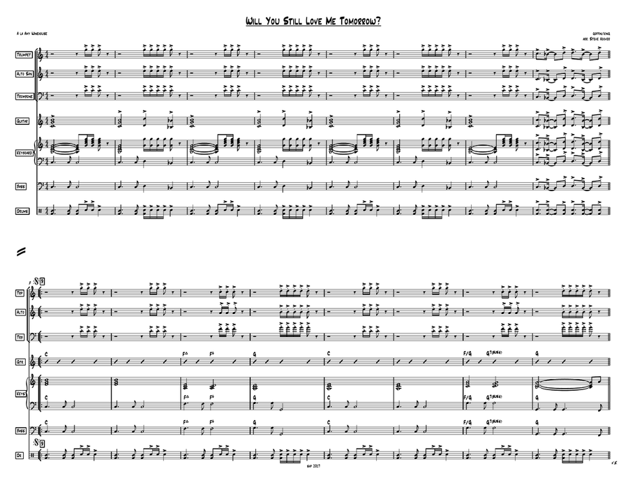 Will You Love Me Tomorrow (Will You Still Love Me Tomorrow) Large Ensemble scores gallery preview page 1