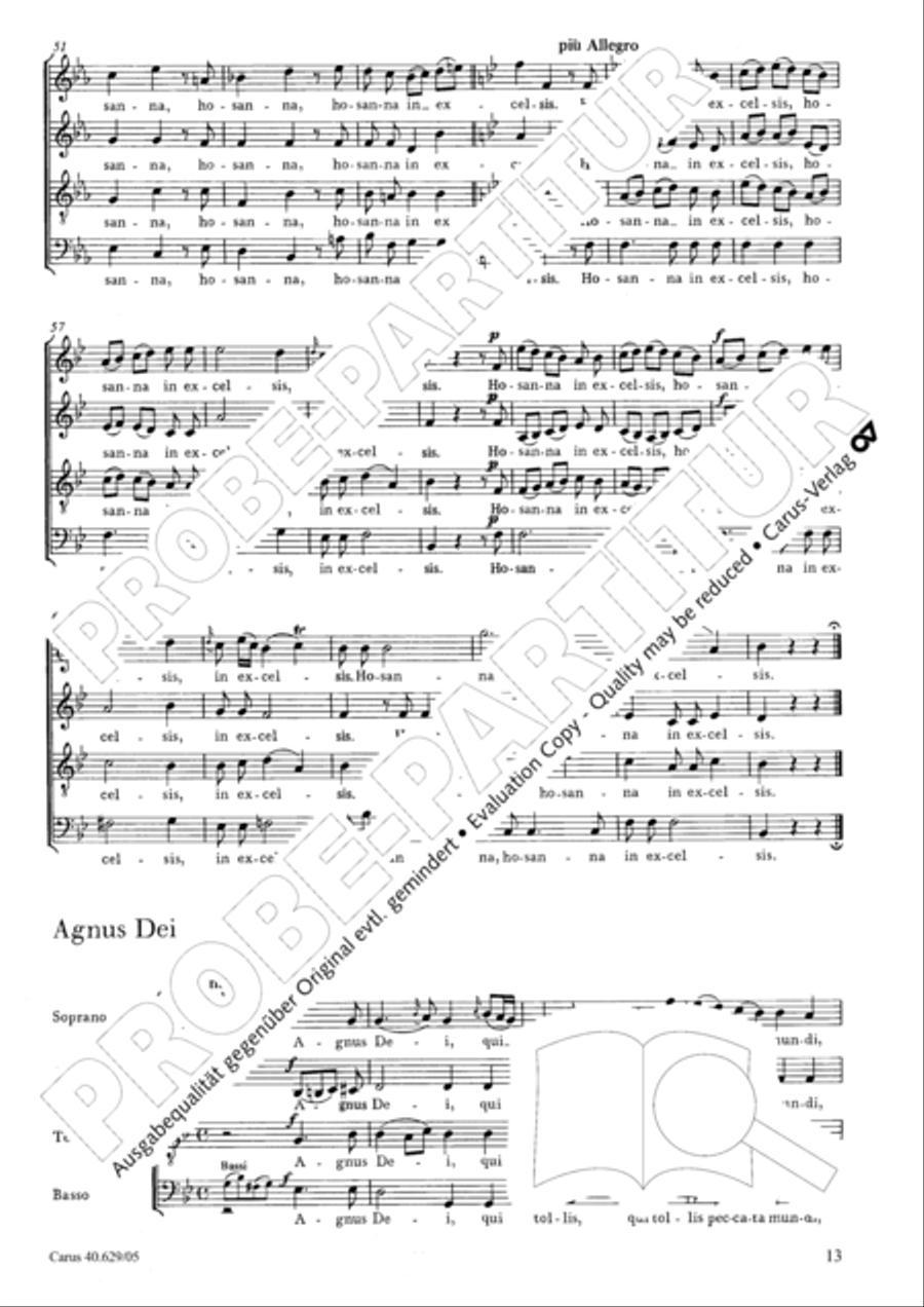 Missa brevis in B flat major 4-Part scores gallery preview page 14