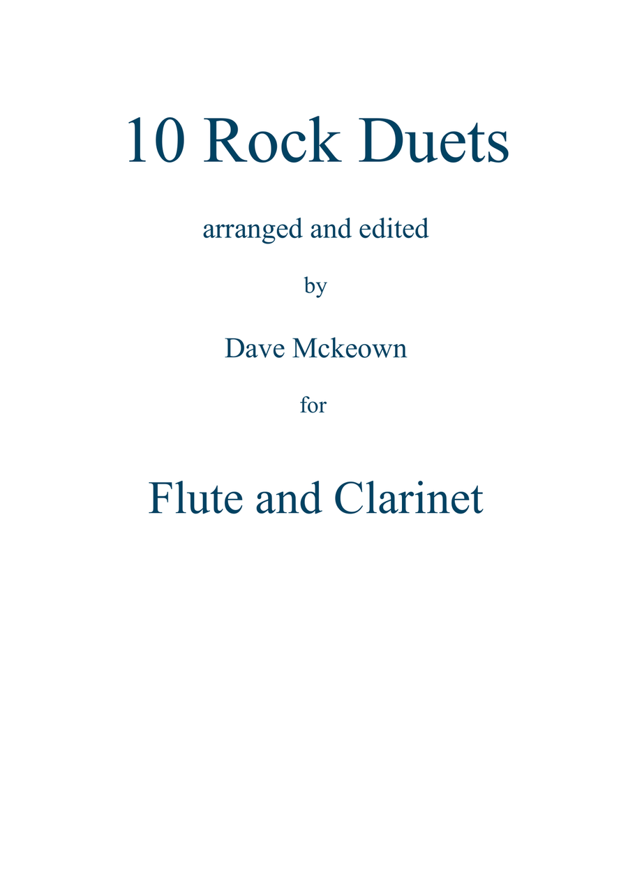 10 Rock Duets for Flute and Clarinet Woodwind Duet scores gallery preview page 1