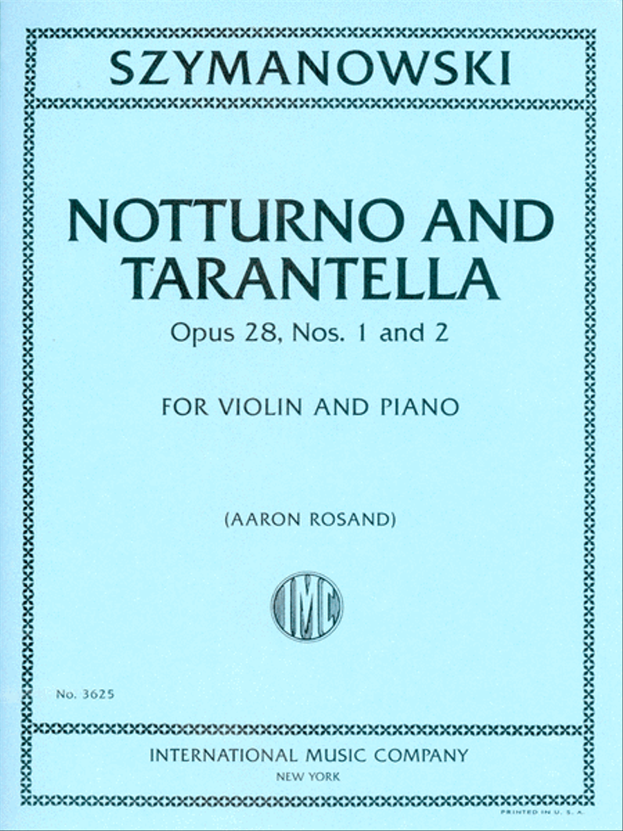 Notturno And Tarantella, Op. 28, Nos. 1 And 2 Violin Solo scores gallery preview page 1