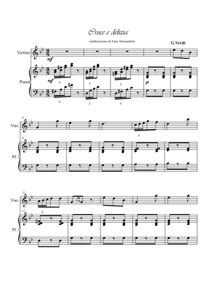 Croce e delizia from Traviata. Violin and piano image number null
