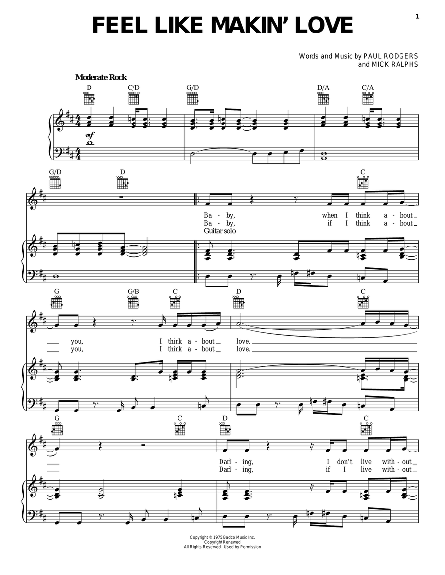 Feel Like Makin' Love Acoustic Guitar scores gallery preview page 1