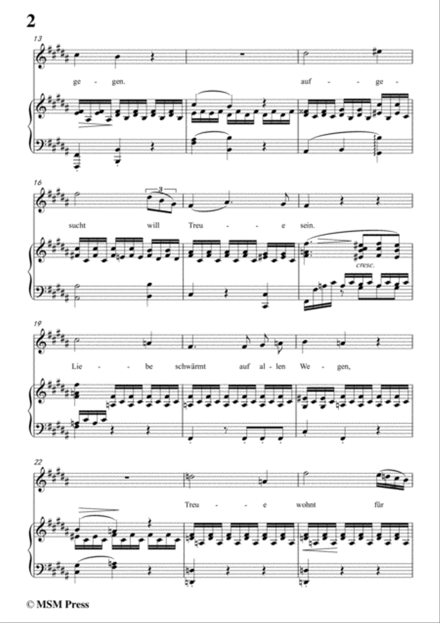Schubert-Liebe schwärmt auf allen Wegen,in B Major Piano, Vocal scores gallery preview page 4