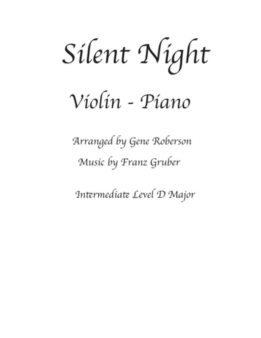 Silent Night Violin in D with Piano