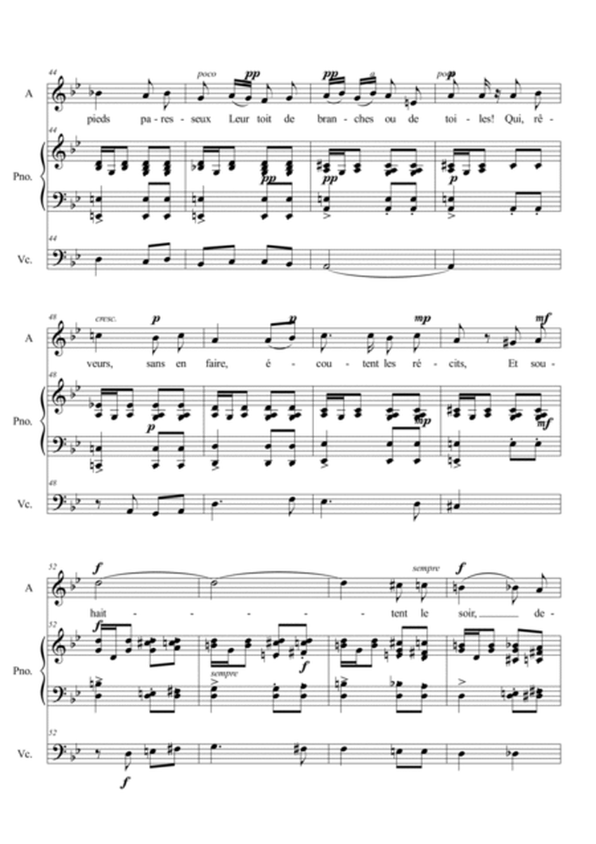 BIZET - Adieux de l'hôtesse arabe - Arr. for Alto/Bariton-Piano and (ad libitum) Cello image number null