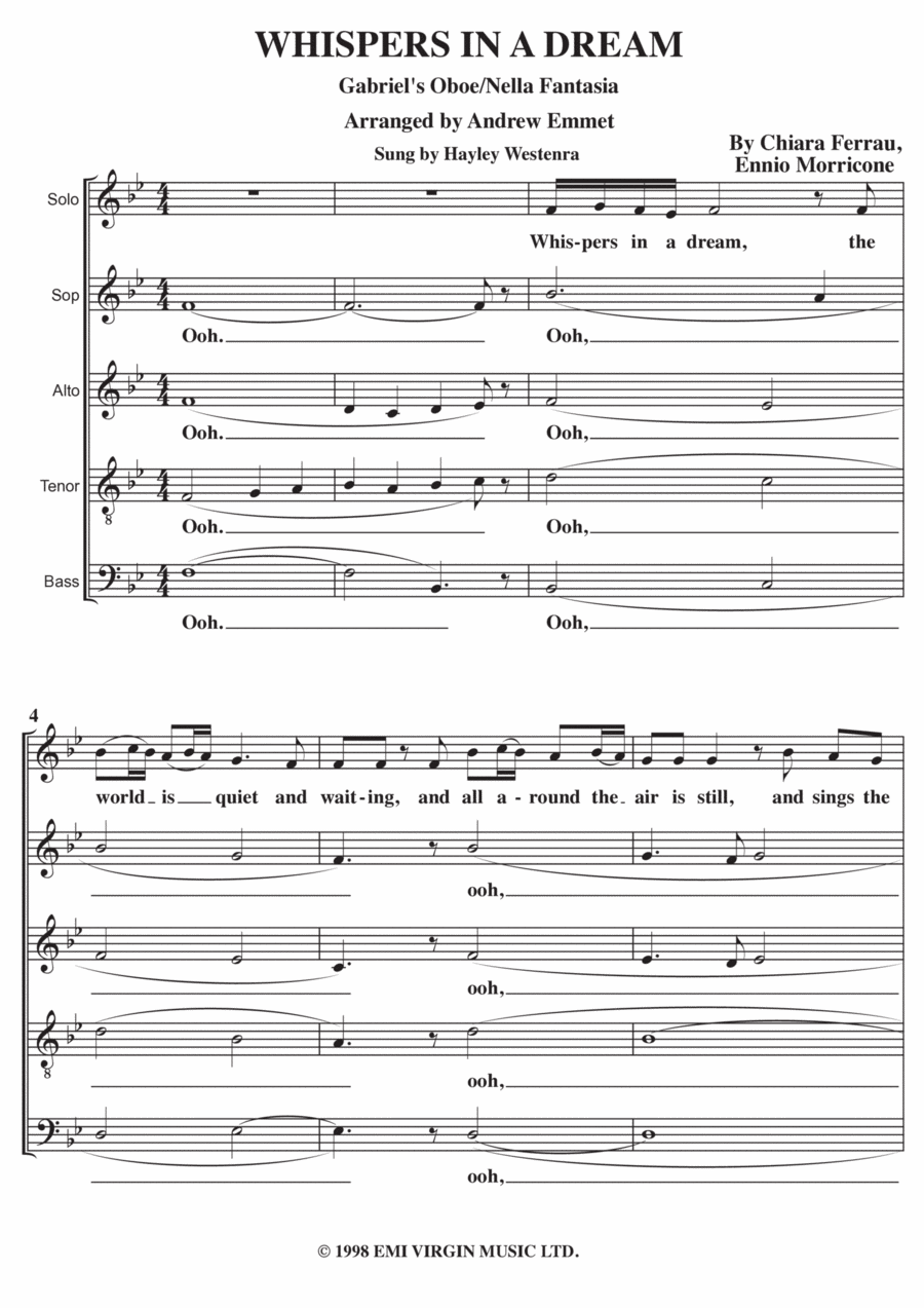 Nella Fantasia 4-Part scores gallery preview page 1