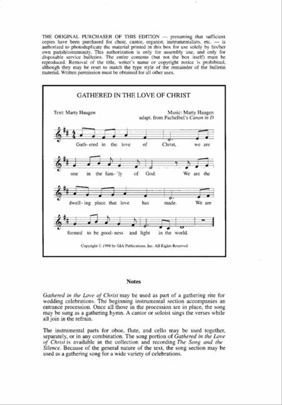 Pachelbel's Canon in D and Gathered in the Love of Christ image number null